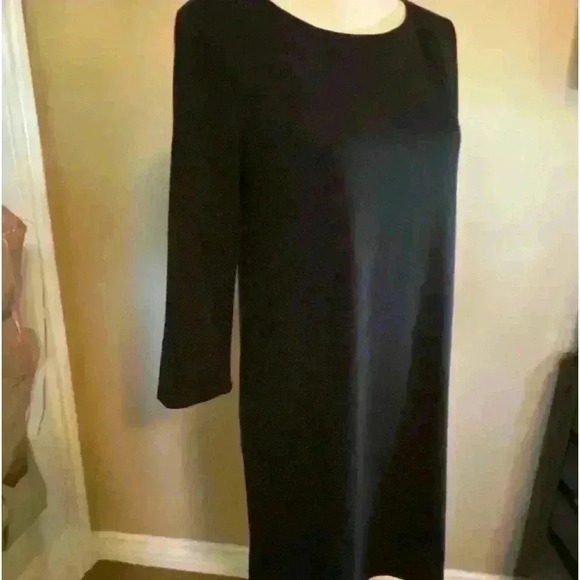 H&M Womens Black Classic Midi Longer sleeve comfortable velour small Dress - Picture 1 of 10